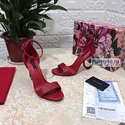 D&G | Red Calfskin Nappa Sandals With DG Heel - 10.5cm - 6