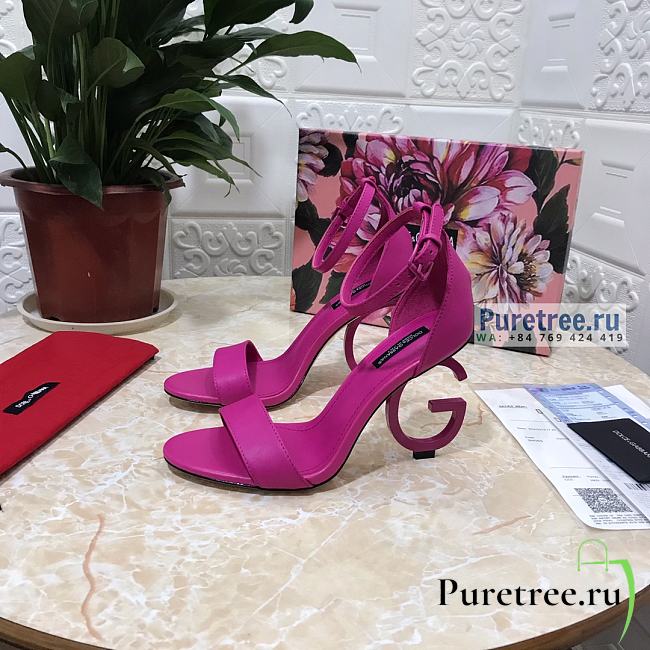 D&G | Pink Calfskin Nappa Sandals With DG Heel - 10.5cm - 1