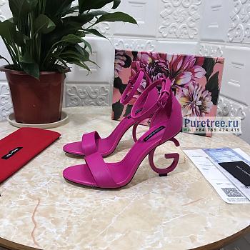 D&G | Pink Calfskin Nappa Sandals With DG Heel - 10.5cm