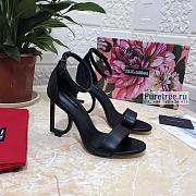 D&G | Black Calfskin Nappa Sandals With DG Heel - 10.5cm - 6
