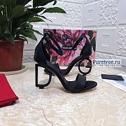 D&G | Black Calfskin Nappa Sandals With DG Heel - 10.5cm - 4