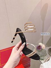 Rene Caovilla | Margot Black Jewel Sandals Snake In Gold - 10.5cm - 4