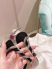 Rene Caovilla | Margot Black Jewel Sandals Snake In Silver - 10.5cm - 3