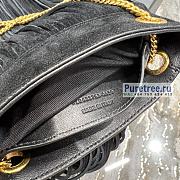 YSL | Grace Small Chain Bag In Black Suede - 16 x 21 x 2.5cm - 3