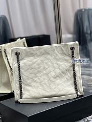 YSL | Niki Shopping Bag White Crinkled Vintage Leather - 33 x 27 x 11cm - 4