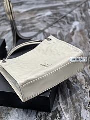 YSL | Niki Shopping Bag White Crinkled Vintage Leather - 33 x 27 x 11cm - 5