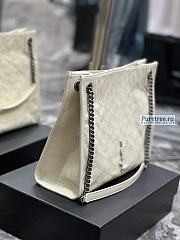 YSL | Niki Shopping Bag White Crinkled Vintage Leather - 33 x 27 x 11cm - 6