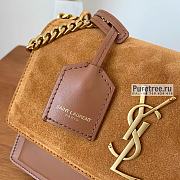 YSL | Sunset Medium Chain Bag In Brown Suede/Leather - 22 x 16 x 6.5cm - 2