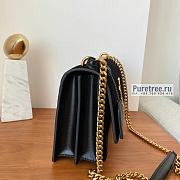 YSL | Sunset Medium Chain Bag In Black Suede/Leather - 22 x 16 x 6.5cm - 4