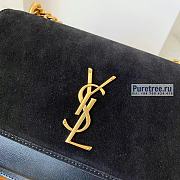 YSL | Sunset Medium Chain Bag In Black Suede/Leather - 22 x 16 x 6.5cm - 6