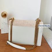 YSL | Sunset Medium Chain Bag In White Suede/Leather - 22 x 16 x 6.5cm - 4
