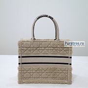 DIOR | Small Dior Book Tote Beige Cannage Shearling - 26.5cm - 6