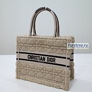 DIOR | Small Dior Book Tote Beige Cannage Shearling - 26.5cm - 3
