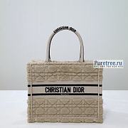 DIOR | Small Dior Book Tote Beige Cannage Shearling - 26.5cm - 1
