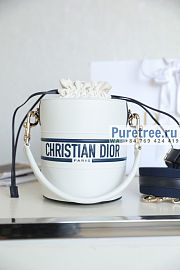 Small Dior Vibe Bucket Bag White Smooth Calfskin 14x18x14 cm - 6