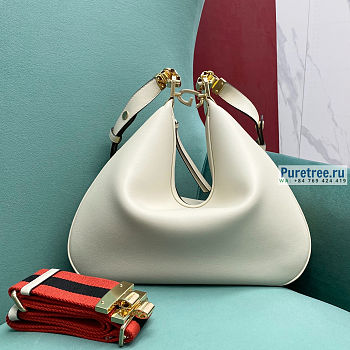 GUCCI | Attache Large Shoulder Bag White Leather - 35 x 30 x 4.5 cm