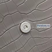 YSL | Sunset Medium Chain Bag Gray Crocodile Embossed Leather 22x16x9 cm - 3