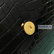 YSL | Sunset Medium Chain Bag Black Crocodile Embossed Leather 22x16x9 cm - 2