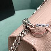YSL | Sunset Medium Chain Bag Light Pink Crocodile Embossed Leather 22x16x9 cm - 6