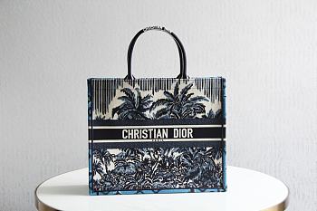 DIOR | Large Dior Book Tote Palms Tree Embroidered size 41.5x34.5x16 cm