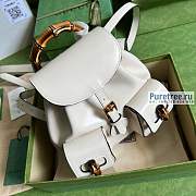 GUCCI | Bamboo Small Backpack White 702101 size 22x22x7 cm - 4