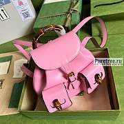 GUCCI | Bamboo Small Backpack Pink 702101 size 22x22x7 cm - 6