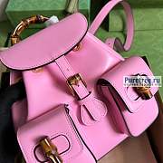 GUCCI | Bamboo Small Backpack Pink 702101 size 22x22x7 cm - 5