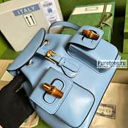 GUCCI | Bamboo Small Backpack Light Blue 702101 size 22x22x7 cm - 6