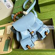 GUCCI | Bamboo Small Backpack Light Blue 702101 size 22x22x7 cm - 4