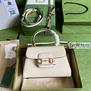 GUCCI | Horsebit 1955 Mini Bag White Leather 703848 size 22x16x10.5 cm