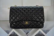 CHANEL | Lambskin Leather Flap Bag With Gold/Silver Hardware Black 33cm - 6