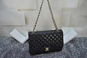 CHANEL | Lambskin Leather Flap Bag With Gold/Silver Hardware Black 33cm - 5