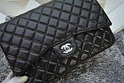 CHANEL | Lambskin Leather Flap Bag With Gold/Silver Hardware Black 33cm - 3