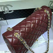 CHANEL | Lambskin Leather Flap Bag Maroon Red With Gold/Silver Hardware 33cm - 5