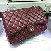 CHANEL | Lambskin Leather Flap Bag Maroon Red With Gold/Silver Hardware 33cm - 6