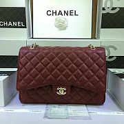 CHANEL | Caviar Leather Flap Bag Red with Gold/Silver Hardware 33cm - 4