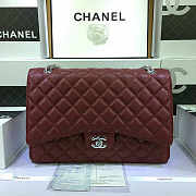 CHANEL | Caviar Leather Flap Bag Red with Gold/Silver Hardware 33cm - 3