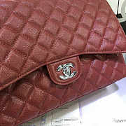 CHANEL | Caviar Leather Flap Bag Red with Gold/Silver Hardware 33cm - 2