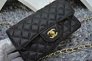 CHANEL | Caviar Leather Flap Bag With Gold/Silver Hardware Black 20cm - 3