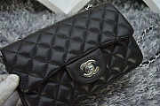 CHANEL | Lambskin Leather Flap Bag With Gold/Silver Hardware Black 20cm - 6