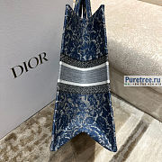DIOR | Large Book Tote  Denim Blue Dior Brocart Motif 42x18x35 cm - 2