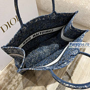 DIOR | Large Book Tote  Denim Blue Dior Brocart Motif 42x18x35 cm - 4