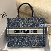 DIOR | Medium Book Tote Denim Blue Dior Brocart Motif 36x18x28 cm - 1