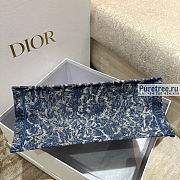 DIOR | Medium Book Tote Denim Blue Dior Brocart Motif 36x18x28 cm - 3