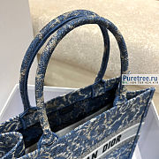 DIOR | Medium Book Tote Denim Blue Dior Brocart Motif 36x18x28 cm - 5
