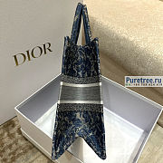 DIOR | Medium Book Tote Denim Blue Dior Brocart Motif 36x18x28 cm - 6