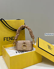 FENDI | Nano Baguette Charm Beige Raffia Charm size 11.5x2.5x7 cm - 2