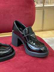 Prada High-Heeled Brushed Black Leather Loafers 85 mm - 5