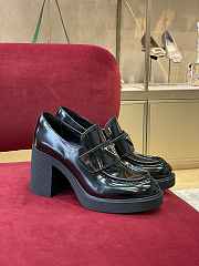 Prada High-Heeled Brushed Black Leather Loafers 85 mm - 4