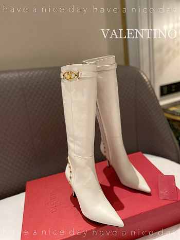 Valentino High White Boot